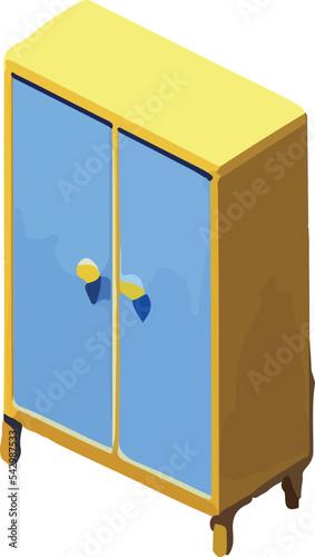 Cute wardrobe isometric icon 3d vector