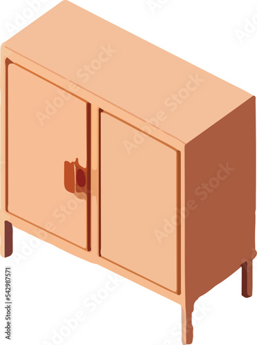 Cute wardrobe isometric icon 3d vector