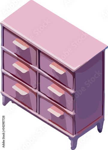 Cute wardrobe isometric icon 3d vector
