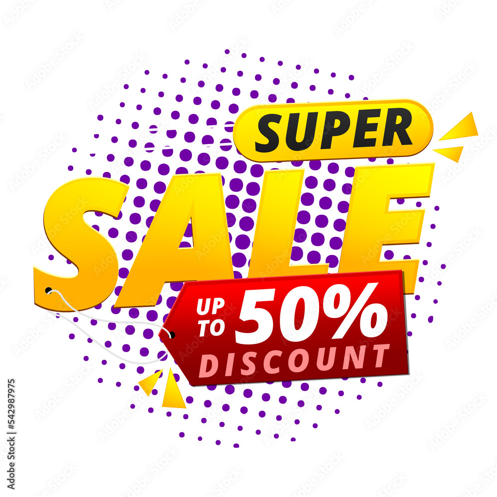 Fototapeta premium icon super sale 50% off with transparent background.