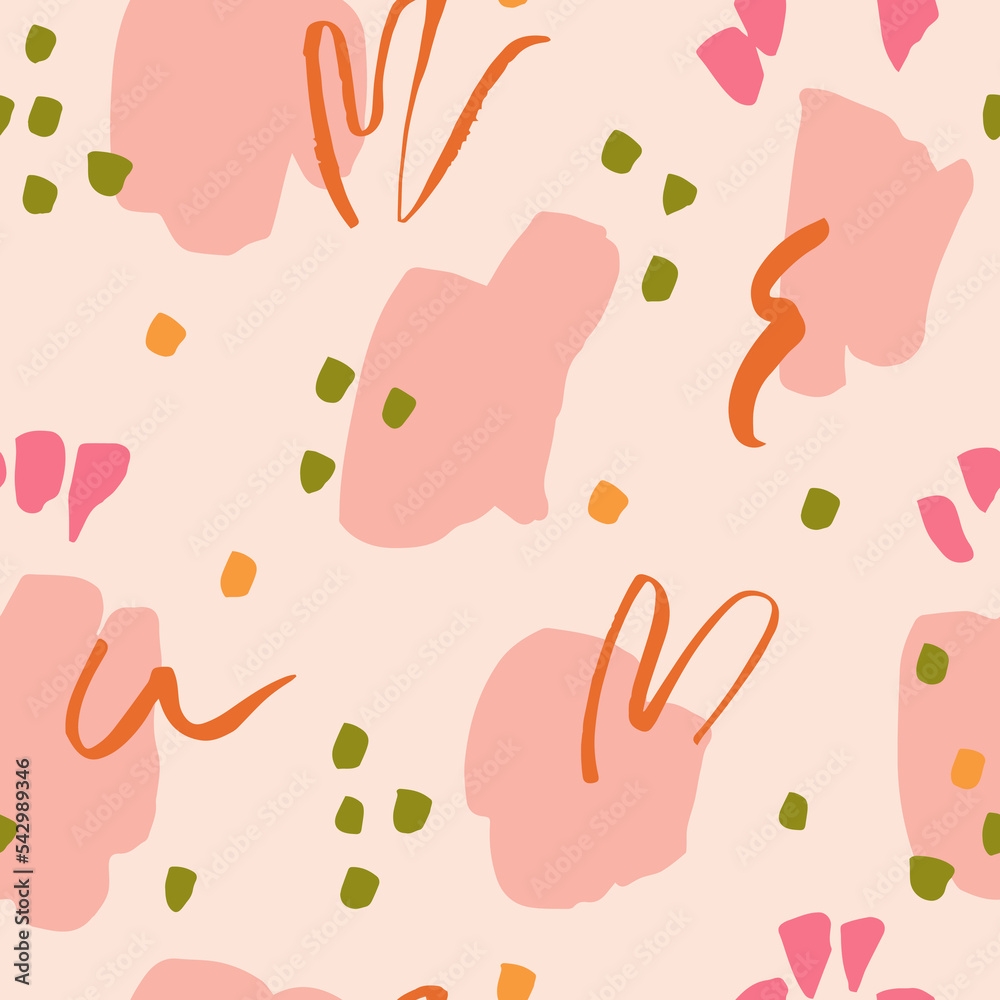 Beautiful abstract pattern with hand drawn brush strokes. Vector ...