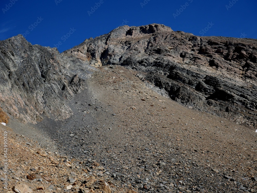 Scree slope mount Ethelert in the Purcell Range