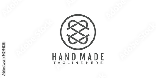 Tailor logo design with love illustration premium vector