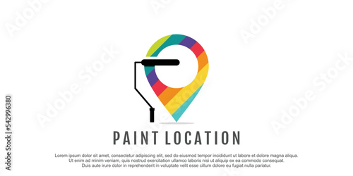 Painter location logo icon illustration