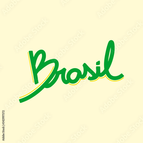 Hand lettering calligraphy word brazil