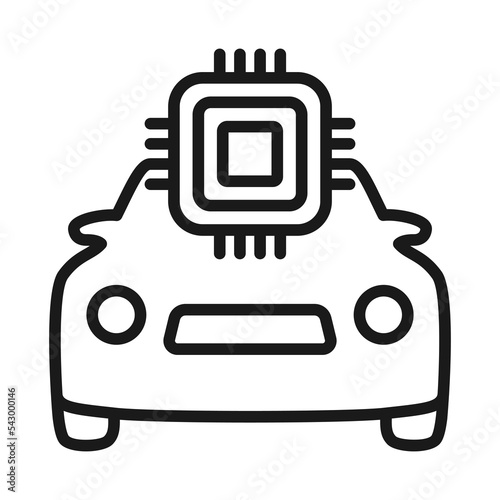 Smart car, Intelligent Vehicle icon. Automobile control, Vector illustration.