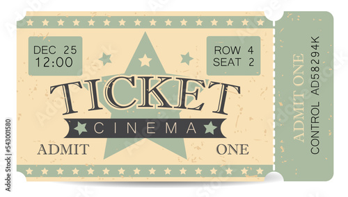 Retro movie tickets.  Vector template