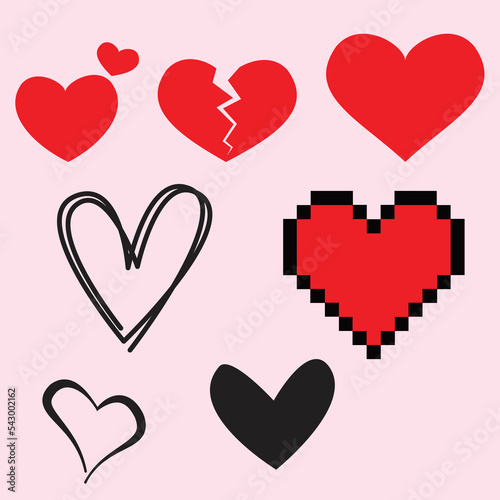 all heart shapes vector illustration