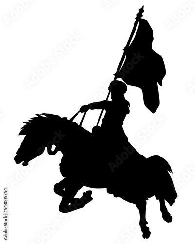 silhouette of a horse warrior