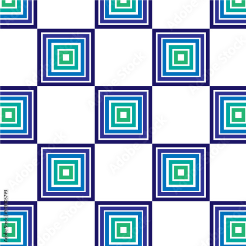 geometric pattern from a tunnel of colored squares