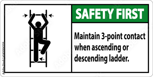 Safety First Maintain 3 Point Contact When Ascending Or Descending Ladder