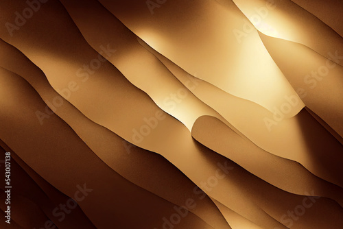 Gold, Yellow, Orange Waves, Seamless Pattern Tile 3