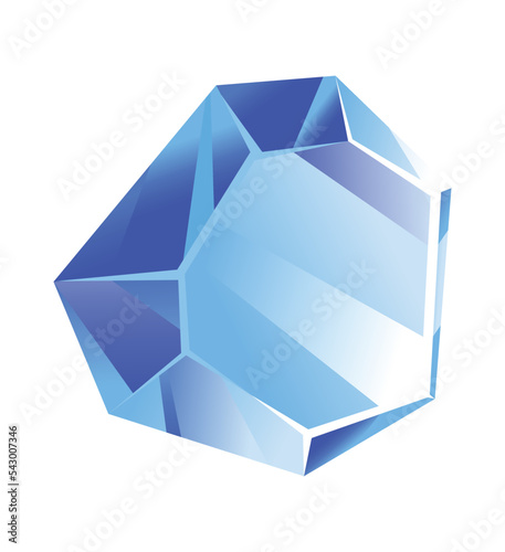 Jewelry gemstone. Precious stone or gem. Vector crystal icon. Isolated exquisite jewelry stone