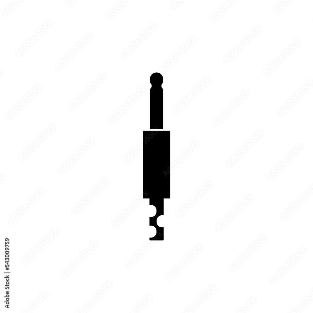 Black Audio jack icon isolated on white background. Black Audio jack icon isolated on white background.