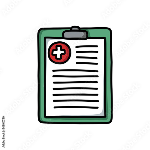 Anamnesis, Medical history doodle icon, vector color line illustration