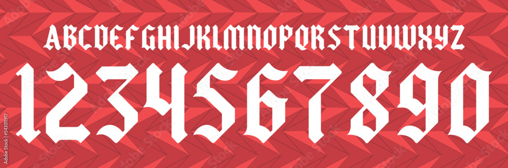 font vector team 2020 - 2021 kit sport style font. arsenarl and premier league. football style font gothic. sports style letters and numbers for soccer team
