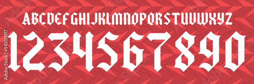 font vector team 2020 - 2021 kit sport style font. arsenarl and premier league. football style font gothic. sports style letters and numbers for soccer team photo