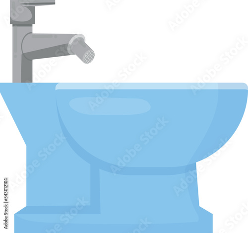 Bidet icon. Cartoon ceramic hygiene bowl. Bathroom furniture