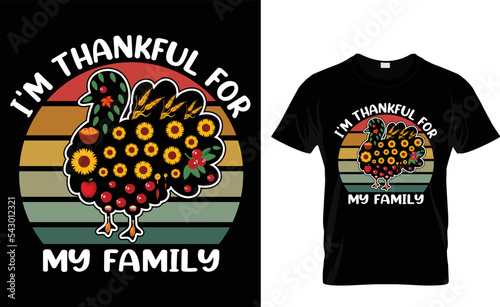 Happy Thanksgiving T-shirt Design For My Family