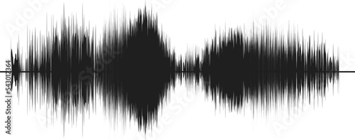 Voice record. Black audio wave. Sound noise