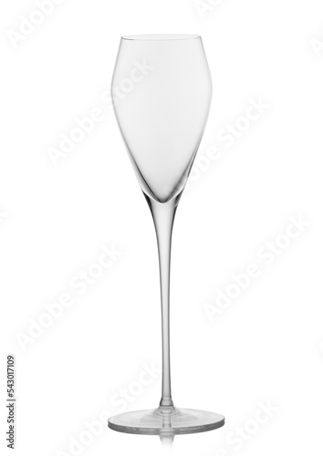 Wine Prosecco champagne luxury crystal glass on white background.