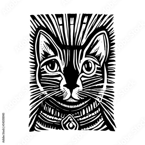 Photography Cute cat colorful cute screen printing effect riso print effect vector illustration