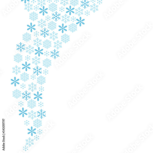 Ornament of snowflakes in the form of waves, curls or snow blizzard. PNG
