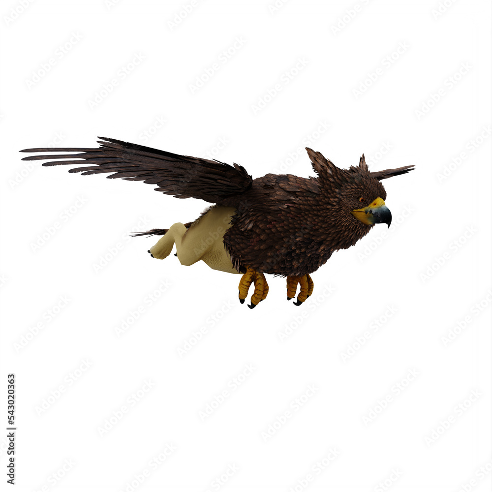 Obraz premium Griffin or griffon a legendary creature with the body of a lion, the head and wings of an eagle