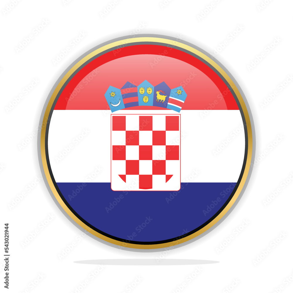 Button Flag Design Template Croatia