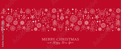 Christmas card with snowflake border vector illustration, Merry Christmas an happy new year