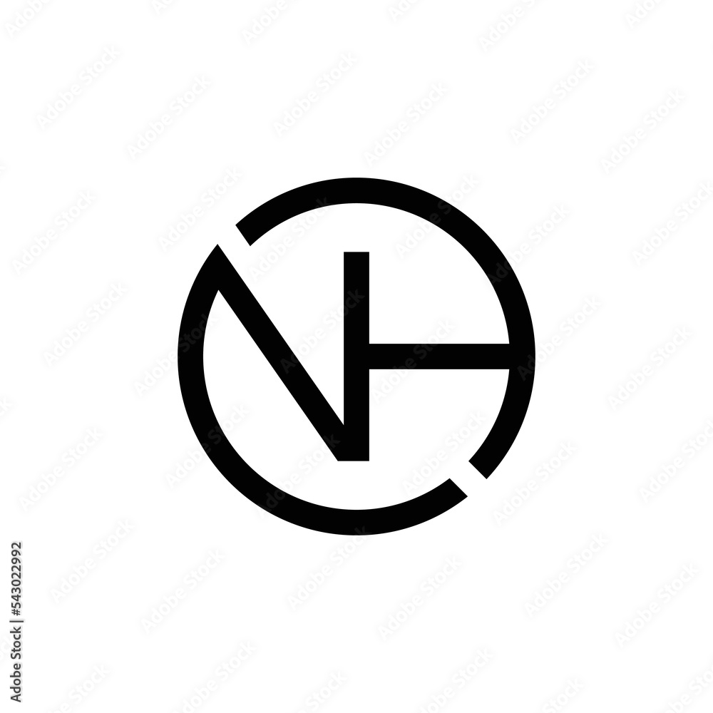 NH letter mark abstract circle logo design - monogram logo NH letter mark abstract circle logo design - monogram logo