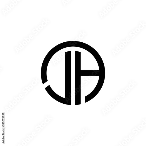 JH letter mark round logo design