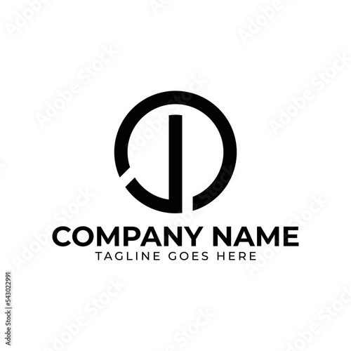 JO letter mark round logo design