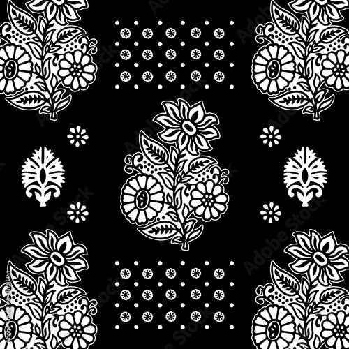 The Indian Ancient Art of Jaipur wooden hand Block seamless patterns designs - 430
