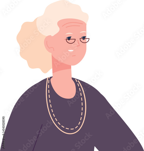 Old woman portrait. Aged person. Senior avatar