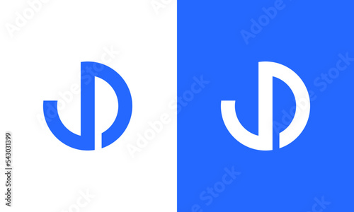 JD, DJ initial letters monogram name logo icon