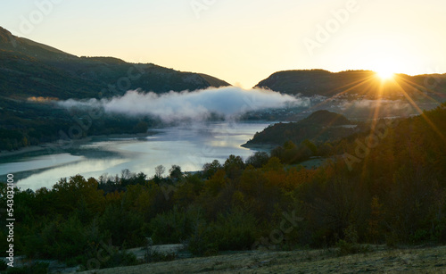 Sunrise at lake Barrea, Abruzzo, Lazio e Molise national park, Italy