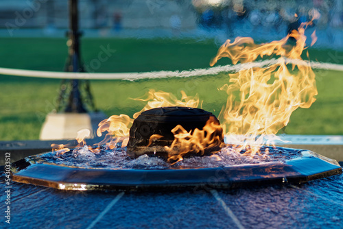 The centennial flame located at the parliament building, Ottawa, Ontario, Canada.