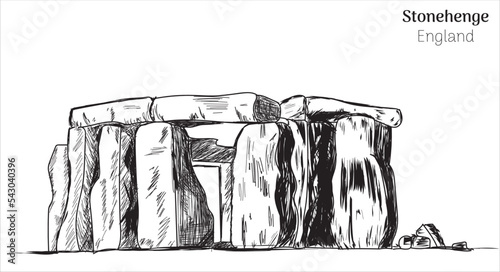 Stonehenge england hand drawing vector illustration 