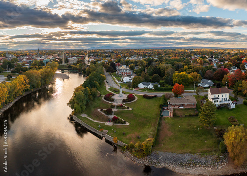 Aerial panorama of Plattsburgh in the northern part of New York State photo