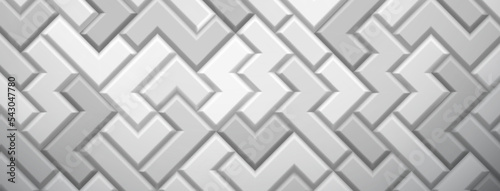 Abstract background made of tetris blocks in white and gray colors