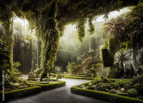 Fotografia Hanging gardens of Babylon. Wonders of the World. Concept design.