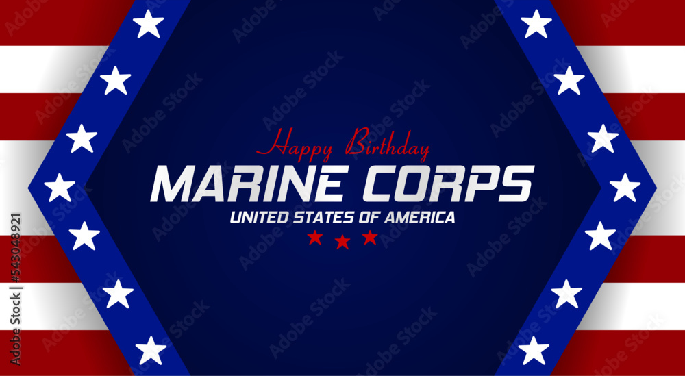 Happy Birthday United States Marine Corps Theme Vector Illustration 