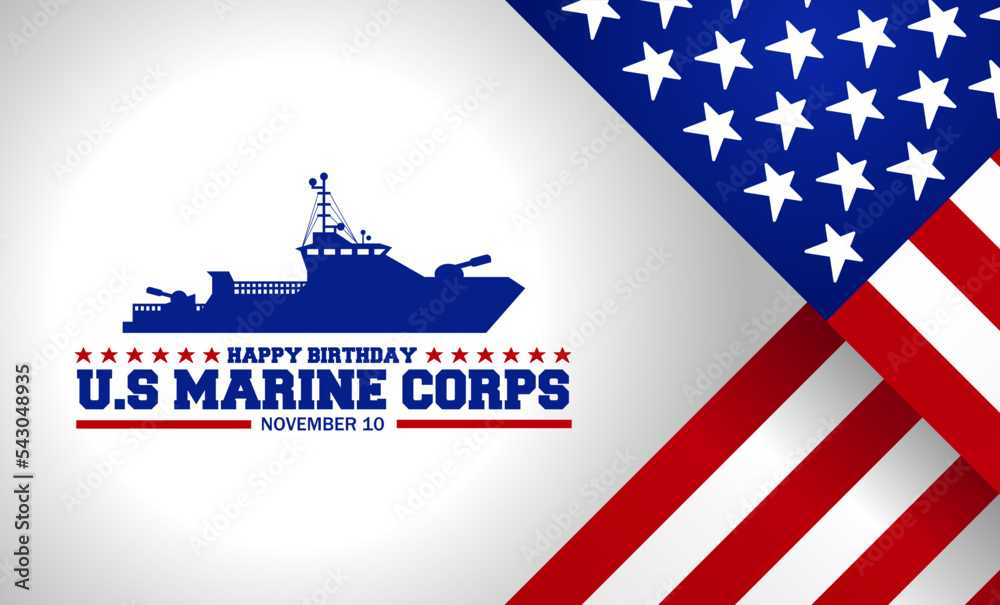 Happy birthday United States Marine corps theme vector illustration ...