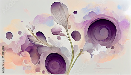 Fototapeta wzór kwiatowy jako abstrakcyjna ilustracja. Cyfrowe renderowanie 3D.