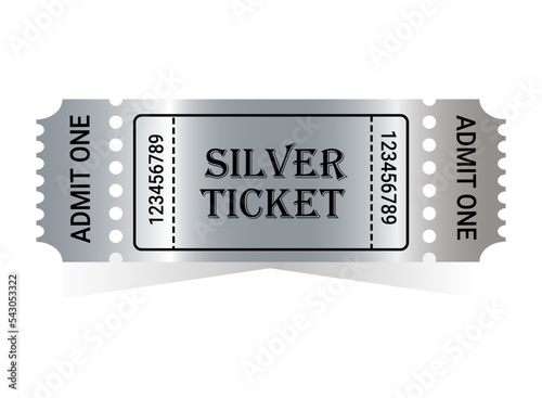 Silver ticket vector illustration