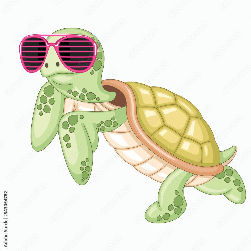Fototapeta premium Vector Turtle cartoon illustration.