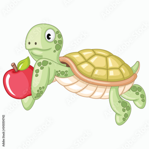 Vector Turtle cartoon illustration.