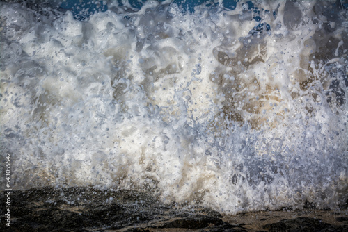 Wave crashing on Pescadora Beach, Baja California, Mexico