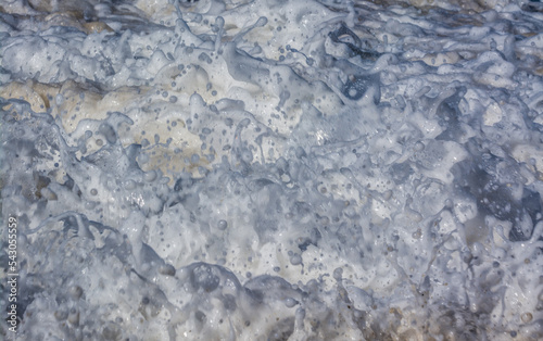 Foamy wave on Pescadora Beach, Baja California, Mexico